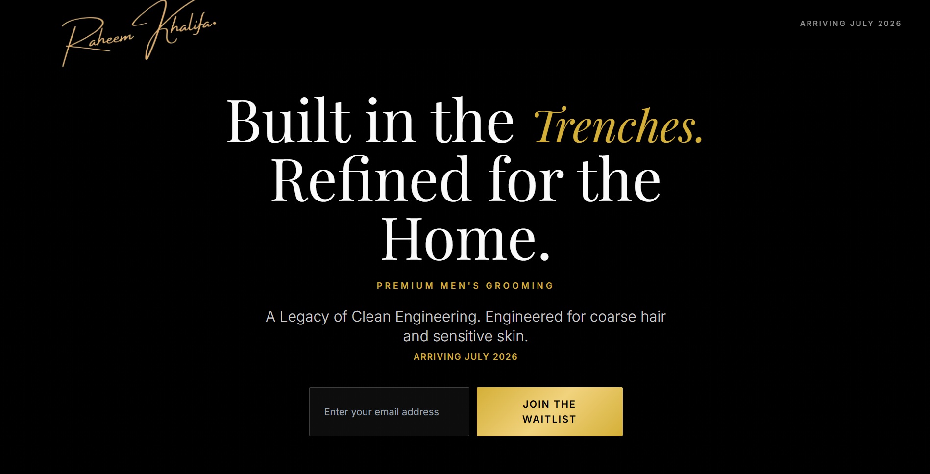 Raheem Khalifa Website Homepage